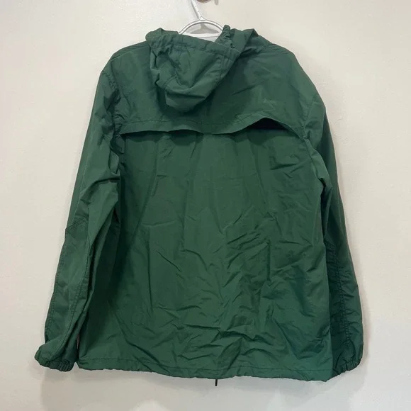 American Giant Mens Jacket XL Green 1/4 Zip Soft Shell Hood Nylon Pocket Popover - Picture 8 of 11